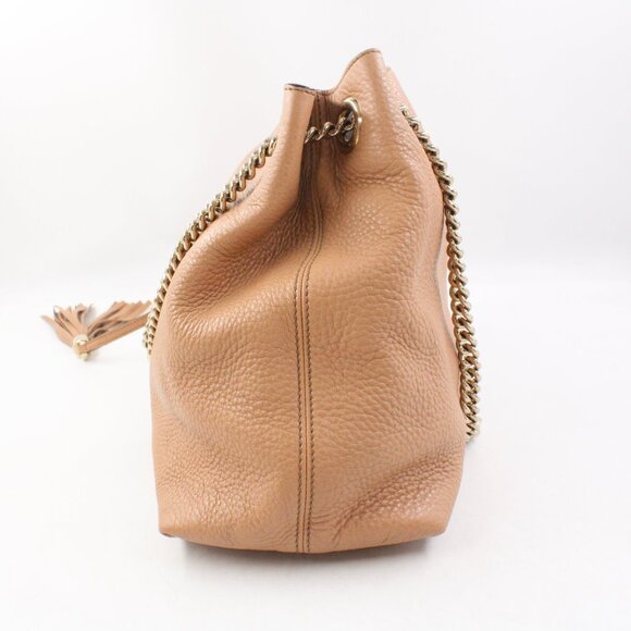 Pre-Owned Gucci Interlocking G Soho Chain Strap Tote Bag in Beige Leather - Picture 4 of 16